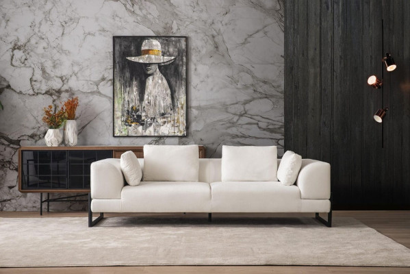 Sofagarnitur Komplette Polstersofa Couchgarnitur Grau Stoff Stoffsofa