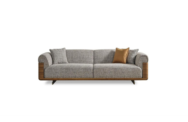 Couchen Polstersofa Grau Komplette Dreisitzer Sessel Modern 2tlg Sofas