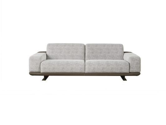 Sofagarnitur Dreisitzer Einsitzer Polstersofa Grau Gruppe Sofa Design