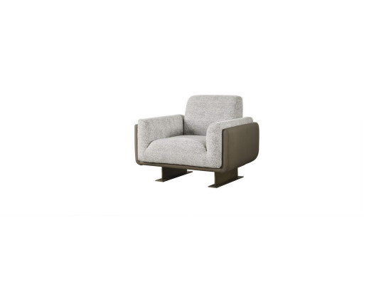 Sofagarnitur Dreisitzer Einsitzer Polstersofa Grau Gruppe Sofa Design