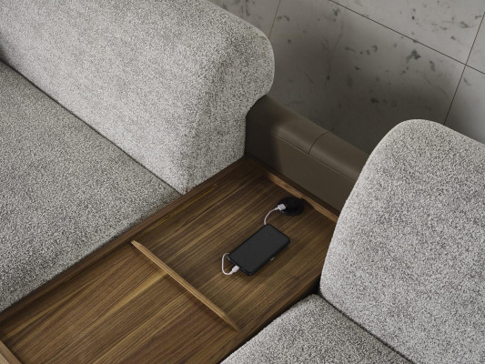 Viersitzer Sofa Couch 4 Sitzer Grau Stoff Modern Stoffsofa Polstersofa