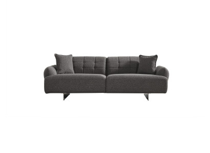 Dreisitzer Sofa 3 Sitzer Polstersofa Grau Stoff Polyester Couch Modern Neu