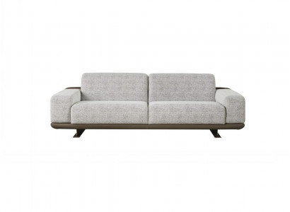 Dreisitzer Sofa 3 Sitzer Polstersofa Grau Stoff Polyester Couch Moderne