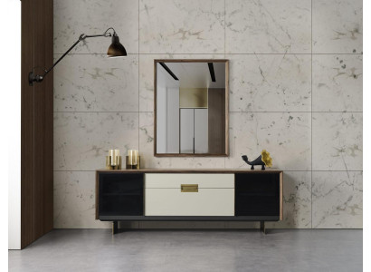 Anrichte Sideboard mit Spiegel Kommode Holz Mehrfarbig Esszimmer Set