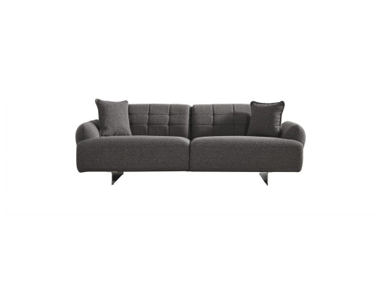 Komplette Polstersofa Couchgarnitur Sofagarnitur Grau Stoff Stoffsofa