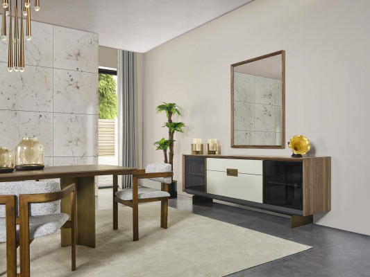 Essecke Essgruppe Garnitur Esstisch Set 9tlg Esszimmer Braun Holz Neu