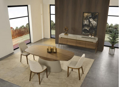 Komplette Essecke Essgruppe Esstisch Set 8tlg Esszimmer Braun Holz Neu