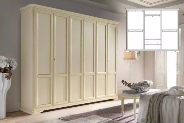 Kleiderschrank Beige Luxus Möbel Italienische Einrichtung Schlafzimmer
