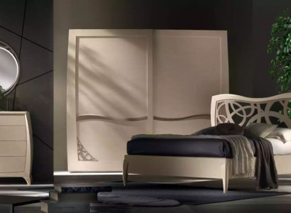 Komplettes Schlafzimmer Set Design Modern Luxus Bett 2x Nachttisch 6 tlg Neu