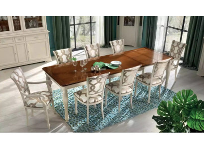 Esszimmergarnitur Tisch 8x Stühle Tischgarnitur Gruppe Set Italien Holz