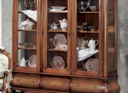 Wohnzimmer Vitrine Klassische Holzmöbel mit maßgeschneiderten Schubladen Vitrine