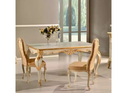 Klassischer Esstisch Tisch Holz Esszimmer Garnitur 4x Stühle Set 5 tlg