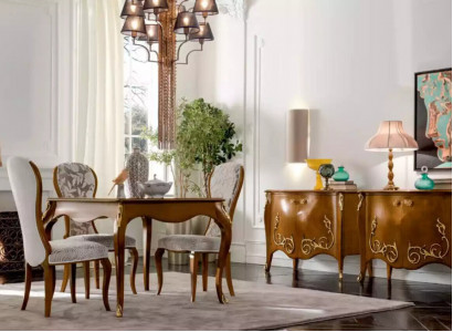 Esstisch Esszimmer Braun Essgruppe Klassischer Tisch 4x Stühle Set 6tlg