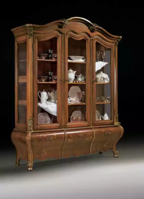 Luxus Holz Vitrine Anrichte Design Schränke Braun Italienische Möbel