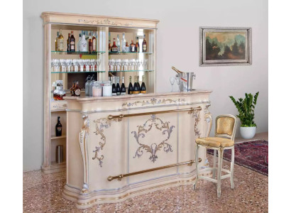Klassische Bartheke Luxus Barschrank Designer Möbel Massivholz Vitrine Bar