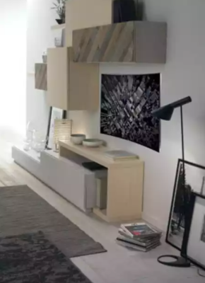 Design Wohnzimmer Set Vitrine Wandregale Wohnwand Regal Schränke 4tlg.