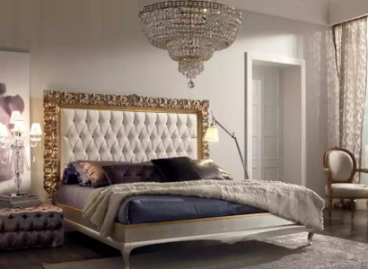 Bett Luxus Bettrahmen Holz Schlafzimmer Doppel Italienische Möbel Neu