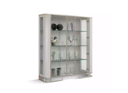 Vitrine Holz Luxus Klassisches Sideboard Design Möbel Italienisch Weiß