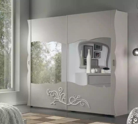 Kleiderschrank Schrank Luxus Möbel Holz für Schlafzimmer Grau Modernes