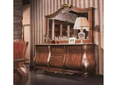Hochwertiges luxuriöses klassische Wohnzimmer Sideboard Holz braun 200x53x100
