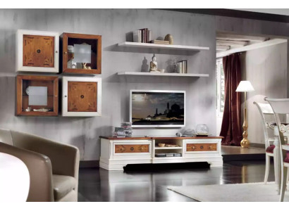 Wohnwand Wohnzimmer Set Weiß Lowboard Wandregale 7tlg Set Wohnwände