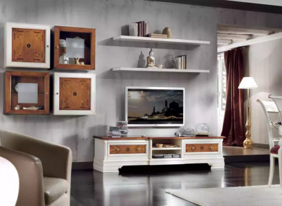 Wohnwand Wohnzimmer Set Weiß Lowboard Wandregale 7tlg Set Wohnwände