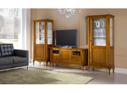 Wohnwand Vitrine Konsole Schrankwand Klassische Wand Wohnzimmer Neu