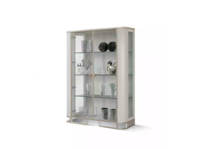 Designer Vitrine Möbel Holz Weiß Luxus Vitrineschrank Design Italienische Möbel