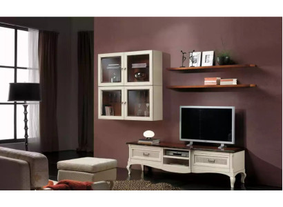 Lowboard rtv Wandschränke Wohnzimmer Holz Möbel Wandregal Set 7 tlg.