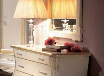 Kommode Luxus Spiegel Klassisch Weiß Schlafzimmer Möbel Schränke Kommoden