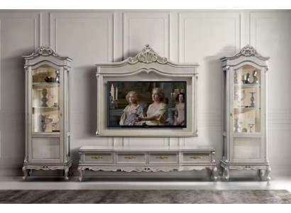 Gruppe RTV Lowboard TV Ständer Grau Wohnzimmer Set 4tlg Wohnwand Neu