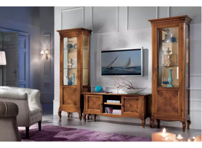 Wohnzimmer TV-Ständer 2x Vitrine 3tlg. Neu Wohnzimmermöbel Set Designer