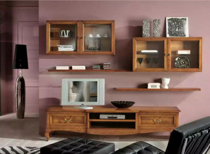 Designer Wohnzimmer 4x Wandschränke Braun Lowboard 7tlg. Wohnwand Neu