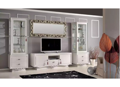 TV-Ständer Italienische Wohnzimmer 2x Vitrine Luxus tv Sideboard Weiß