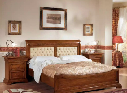 Schlafzimmer Komplett Bett 2x Nachttische Set Luxus Möbel 3tlg. Braun