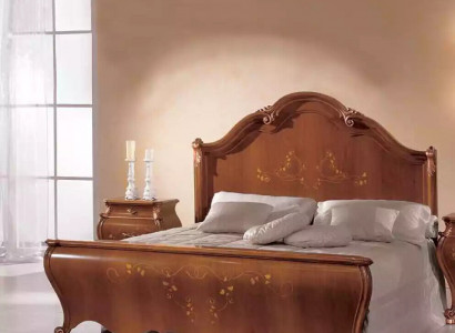 Bett Holzdoppelbett im klassischen Stil Luxus Design Schlafzimmer Betten