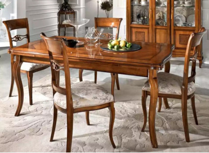 Essgarnitur Esstisch 4 x Stühle Set Klassischer Essgruppe 5tlg. Tische