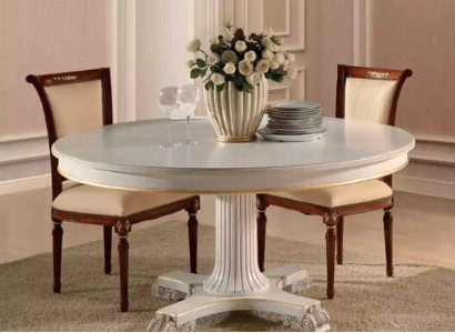 Holz Esszimmer Design Möbel Rund Tisch Weiß Esstisch Klassisch Ess Zimmer Neu