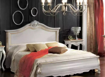 Luxuriöses gepolstertes weißes Doppelbettgestell Bett Holzdesign Luxus