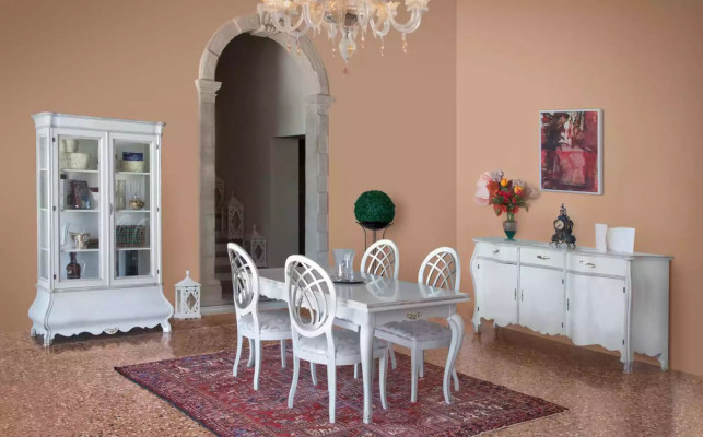 Klassische Wohnzimmermöbel Weiße Holzvitrine Wohnzimmermöbel Schrank