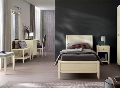 Luxus Komplett Schlafzimmer Set Beige Schreibtisch Bett Nachttisch Neu