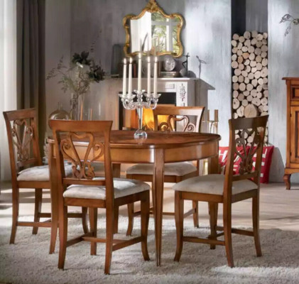 Komplett Set Esstisch 4x Stühle Esszimmer Set Ess Gruppe Holz Tisch 5tlg Eu