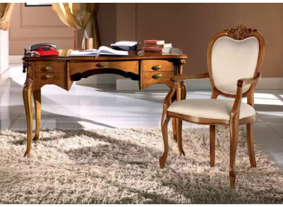 Hochwertiges Büro Set Schreibtisch Stuhl braun Büromöbel Tisch Holz