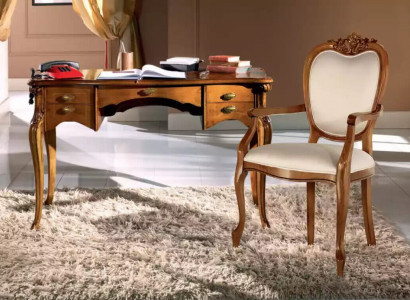 Hochwertiges Büro Set Schreibtisch Stuhl braun Büromöbel Tisch Holz