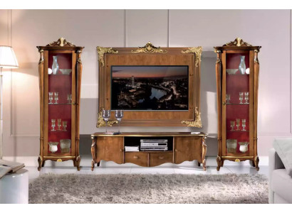Wohnwand Set 4tlg. Wohnzimmer Vitrine RTV Regal Luxus Klassische Neu