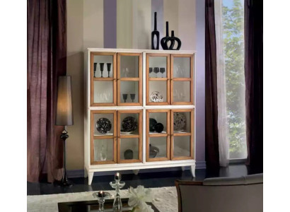 Vitrine Schränke Vitrinen Holz Luxus Wohnzimmer Möbel Weiß Schrank Neu