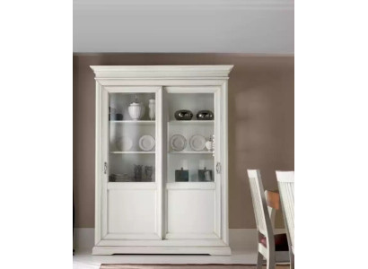 Vitrine Wohnzimmer Möbel Holz Vitrinen Glas Schrank Anrichte Weiß Neu
