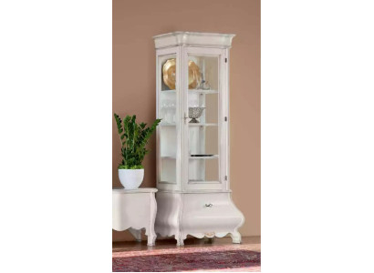 Luxus Holzschrank Design Vitrine weiß Italienisch Möbel Schrank Vitrinen