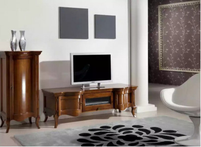 Wohnwand Wohnzimmer Holz Schränke Klassische Wand Italienische Stil