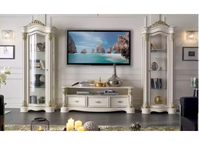 Wohnzimmer RTV Vitrine Sideboard Kommode Schrank Gruppe XXL Set 3tlg.